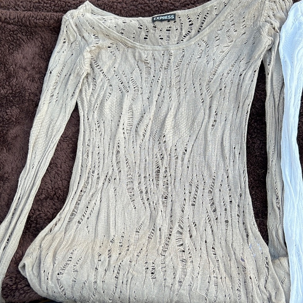 Two Express long sleeve knit tops